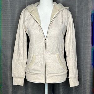 NOLLIE SMALL ZIP UP HOODIE BEIGE